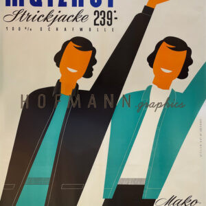 Vintage Poster „Matzner – Strickjacke & Mako-Weste“ (Atelier Hofmann)