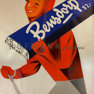 Vintage Poster „Bensdorp Skifahrerin“ – 1950er Jahre Stil